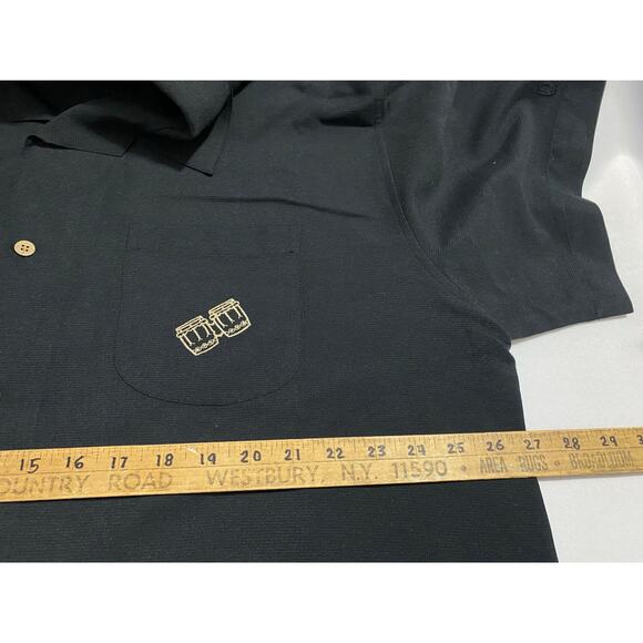 The Havanera Co Shirt Men 2XL/XXL Embroidered Black Rayon Blend Logo Cuban Retro - Picture 7 of 9